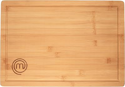 MasterChef Bamboo Cutting Board for Kitchen, Butcher Block Countertop, Large Chopping Board Wood 18 x 12, Natural, Organic & Food Safe Surface, Reversible Wooden Cutting Board with Juice Groove