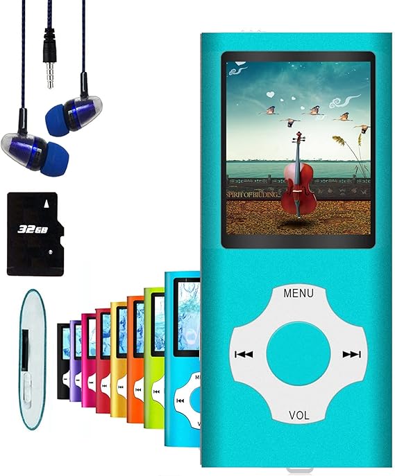 MP3 Player, Hotechs MP3 Music Player with 32GB Memory SD Card Slim Classic Digital LCD 1.82'' Screen MINI USB Port with FM Radio, Voice Record