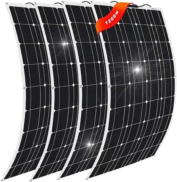 Solar Panel Kit, 1200wIP65 Waterproof Solar Charger Off Grid Solar Kit 4pcs 300w 18v Flexible Solar Panel Monocrystalline PV Module