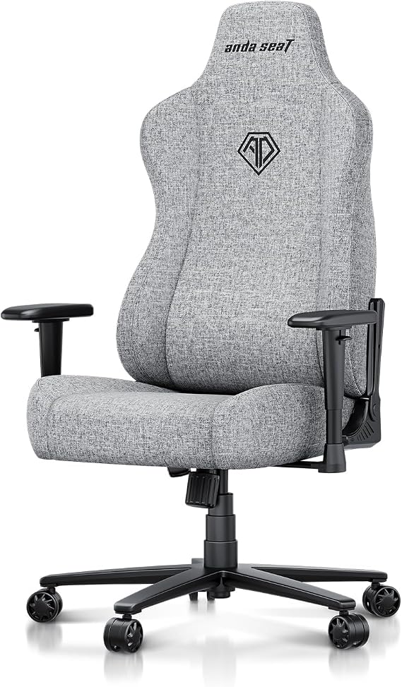 Anda Seat Novis Gaming Chair for Adults -Reclining Video Game Chairs, Linen Fabric Ergonomic Office Chair for Home & Work, Heavy Duty Back Lumbar Support - Gray Fabric, XL