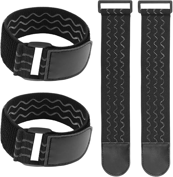 4 PCS Elastic Boot Straps, Ankle Strap Cowboy Boot Straps, Adjustable Stretch Cinch Strap with Anti-Slip Rubber & Buckle, Military Blousing Straps for Cycling Hiking Fishing Skiing Military(Black)