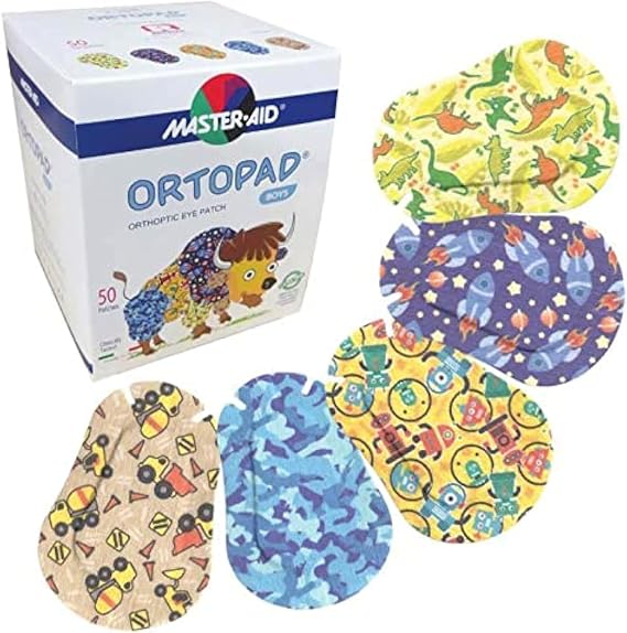 Ortopad Bamboo Boys Eye Patches, 50/bx, Blue Camo Pack, Med Size 2-4 yr