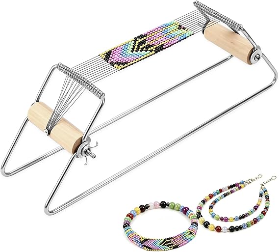 Extra Wide Metal Bead Loom, Adjustable Jewelry Beading Loom for Bracelet
