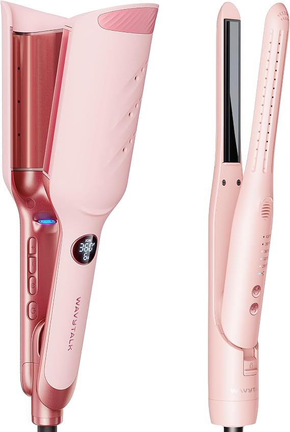 Wavytalk Power Wave Hair Crimper, Curling Iron Hair Crimper Waver, 0.65" Pencil Flat Iron, Cool Curl Pencil