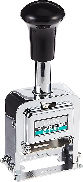 Lion Pro-Line Heavy-Duty Automatic Numbering Machine, 6-Wheel, with Alphabet, 1 Numbering Machine (C-75)