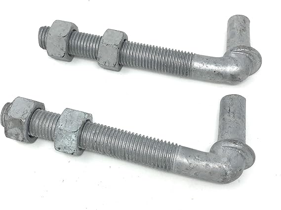 J-Bolt Galvanized with 2 Nuts Attached 2 Pc Pack 5/8 x 4-1/2\
