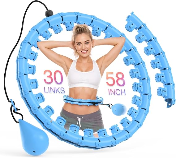 JKSHMYT Weighted Hula Circle Hoops for Adults Weight Loss, Infinity Fit Hoop Plus Size, 30 Detachable Links, Exercise Hoop for Women and Beginners
