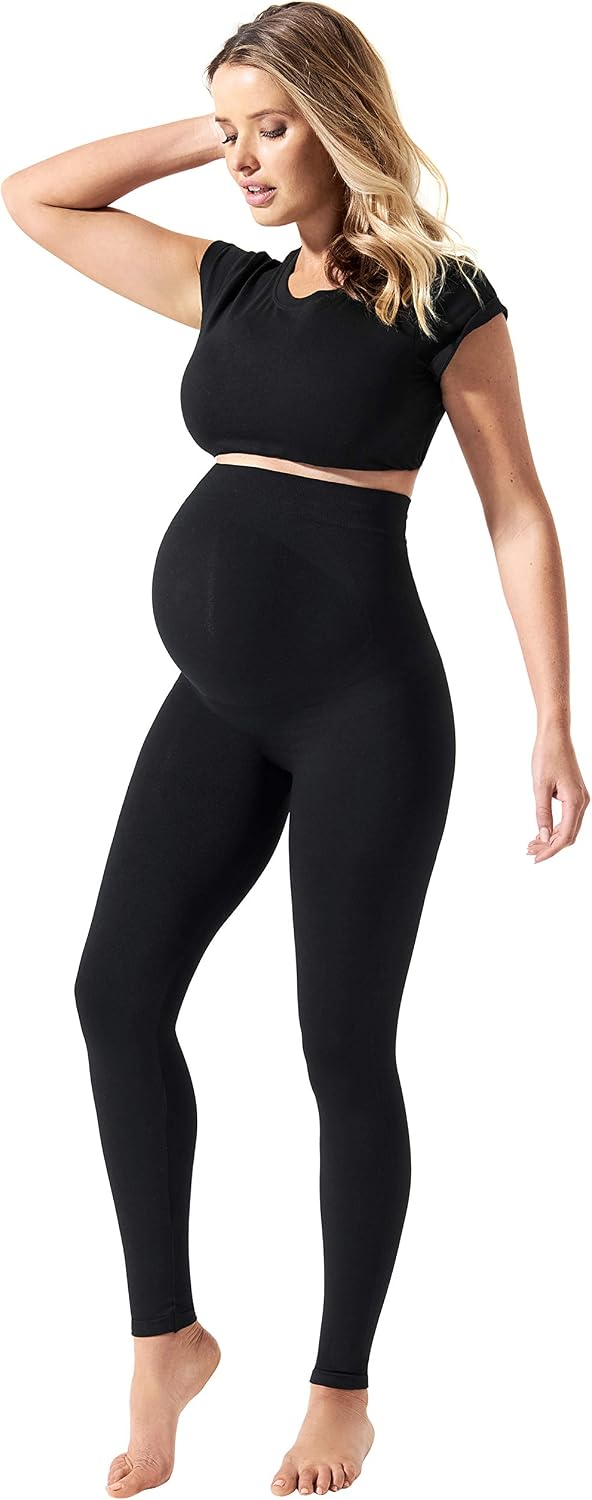BLANQI Maternity Leggings, Over The Belly Pregnancy Tights, Moderate Support