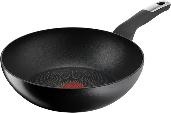 Lagostina Intensive Pro Non-Stick Wok 28 cm Titanium Coating Scratch Resistant Fast and Even Cooking Thermal Signal Technology Wok Suitable for All Heat Sources Including Induction