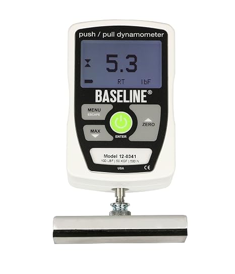 Baseline 12-0341 Manual Muscle Testers, Electronic, Includes 3 Push, 2 Pull Attachments, 100 lb Capacity