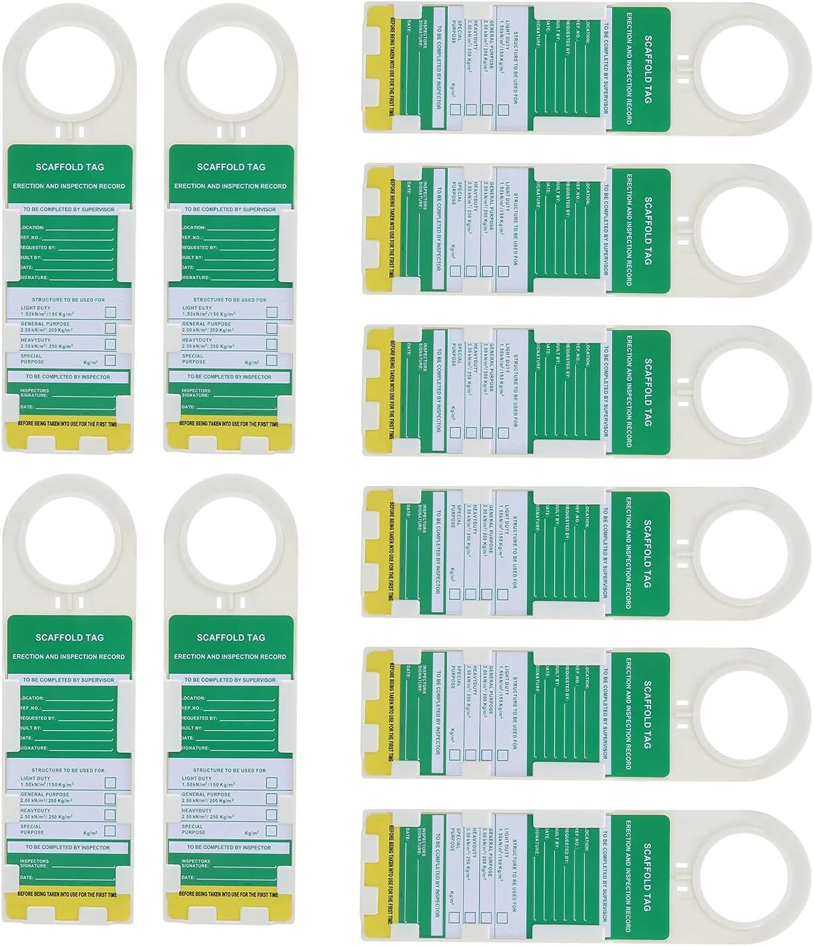 Pilipane 10PCS Locking Watertight Scaffold Tag for Electric Chemical Industrial Security and Accident Prevention Tag, Maintenance Scaffold Tag, Industrial Maintenance Label