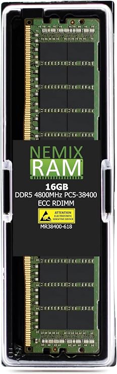 NEMIX RAM 16GB (1X16GB) DDR5 4800MHZ PC5-38400 1Rx8 1.1V CL40 288-PIN ECC RDIMM Registered Memory Compatible with THINKMATE Supermicro SuperServer 611C-TN4R and SuperServer 621C-TN12R