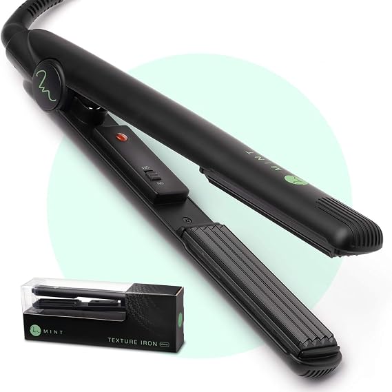 MINT Professional Series 1 Inch Ceramic Hair Crimper Iron, Dual Voltage | Deeper ceramic crimp plates create fast texture, bold crimps and maximum root volume in a travel-ready dual-voltage tool.