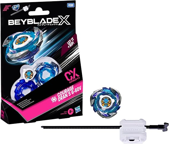 Bey Blade X Courage Dran S 6-60V CX Başlangıç Paketi Seti, Saldırı Tipi Üst ve Başlatıcı; Otantik Takara Tomy Battle Top Oyunları, Erkek ve Kız Çocukları için Oyuncaklar 8+