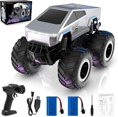 1:16 Remote Control Car, 2.4GHz Waterproof RC Cars, 4WD Amphibious RC Truck, All Terrain Off-Road Remote Control Monster Truck, Pick-up RC Car Toy for Boys Girls Ages 6