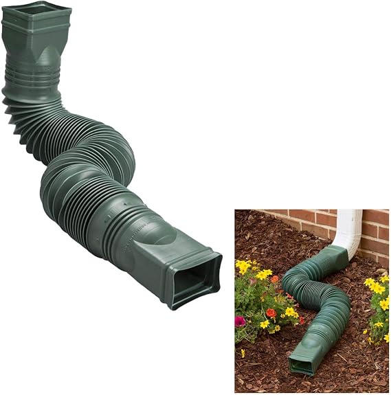 Amerimax Green Flexible Downspout Extension Gutter Connector Rainwater Drainage