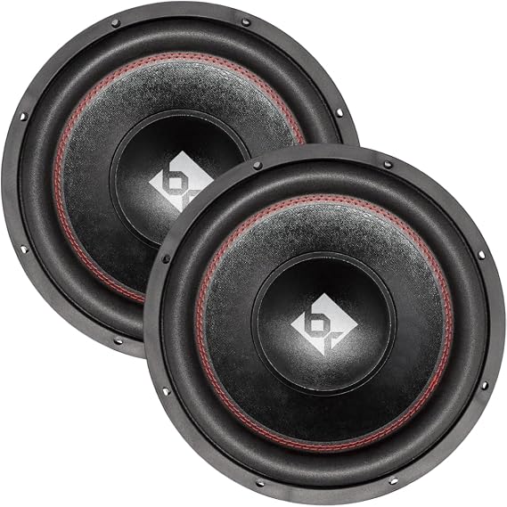 Bass Rockers BRB12V3 D4 High Power Heavy Duty Subwoofer 12" Aluminum 2600W Peak (2 Pack)
