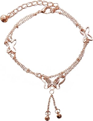 Tooluck Women Fashion Barefoot Sandal Beach Butterfly Shape Charm Anklet Bracelets Chain Anklets