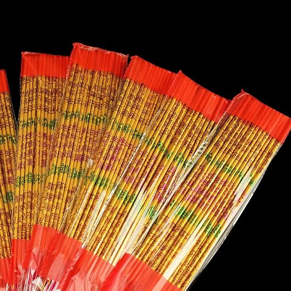 Chinese Joss Incense Sticks 15.75in(60 Sticks),Traditional Guanyin Bamboo for Buddha-Worship Ancestor Worship Home Temple,Gold Lettering Incense
