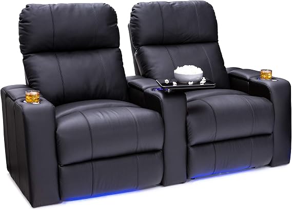 Seatcraft Julius Home Theater Seating Black Row of 2
