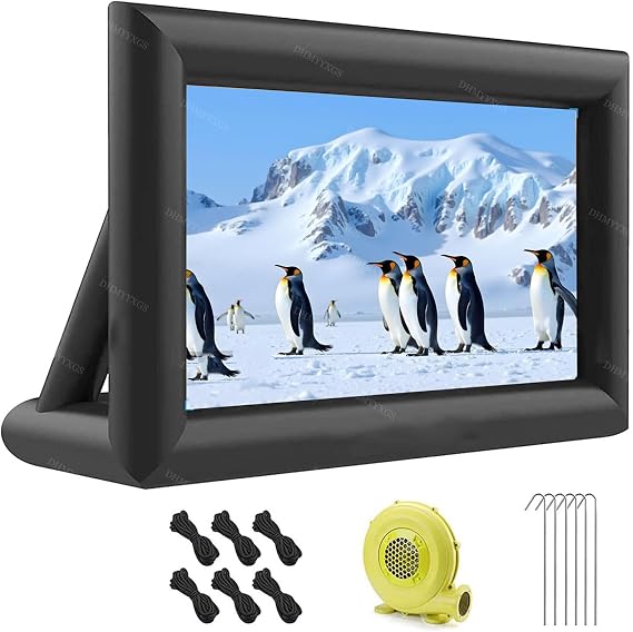 Large Blow up Screens Projection,Inflatable Movie Projector Screen, Indoor Outdoor Projector Screen,for Front and Rear Projection Home Theater Backyard Pool Fun 20ft