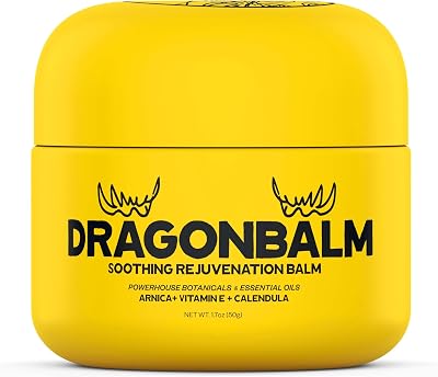 DRAGONBALM Soothing Rejuvenation Balm - The Ultimate Balm for Optimal Recovery - Refreshes Muscles and Deeply Nourishes Skin - Made from Arnica, Vitamin E & Calendula - 1.7oz