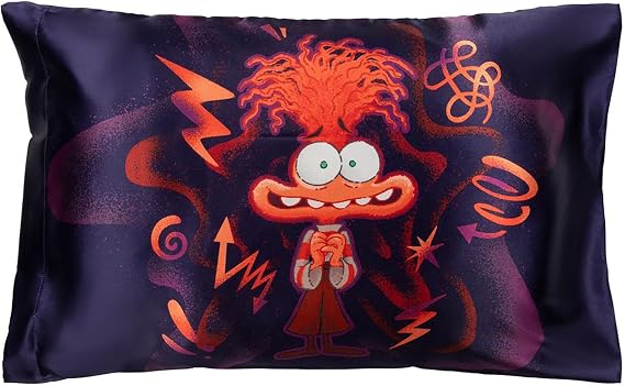 Jay Franco Disney Pixar Inside Out Anxiety Satin Pillowcase - Standard Size 20x30 Inch Silky Soft Dark Purple Premium Pillow Cover