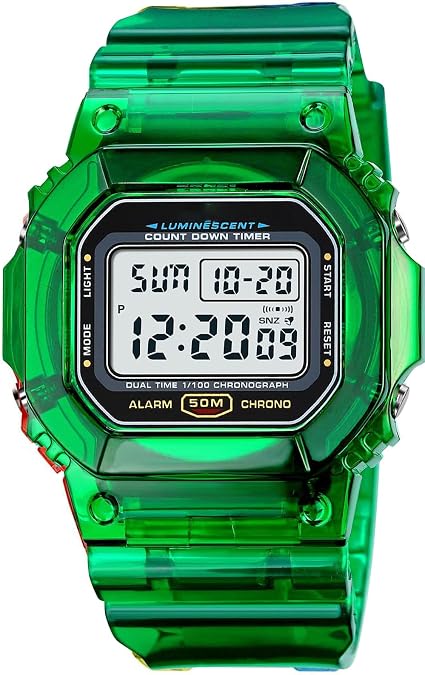 Gosasa Womens Watch Gradient Color Silicone Plating Digital Electronic Waterproof Sports Wristwatches Casual Watch Student Watches