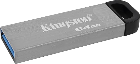 Kingston DataTraveler Kyson 64GB High Performance USB 3.2 Metal Flash Drive | Speeds up to 200MB/s | DTKN/64GB | Up to 200MB/s, USB 3.2