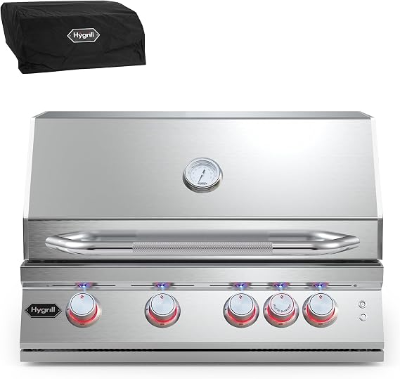 Hygrill Premium XTR 32-Inch Built In Grill, Stainless Steel 4-Burner Grill