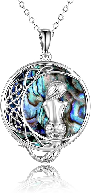 POPLYKE Mermaid Necklace 925 Sterling Silver Classic Necklace Mermaid Pendant Birthday Gifts Jewelry for Women