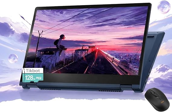 Lenovo Chromebook Plus Touchscreen Laptop 2-in-1 - Intel Core 3-14 FHD+ Touch - Backlit Keyboard - 8GB RAM 128GB +2TB Cloud Storage - SD Card Reader -Google Chrome Tablet School Students
