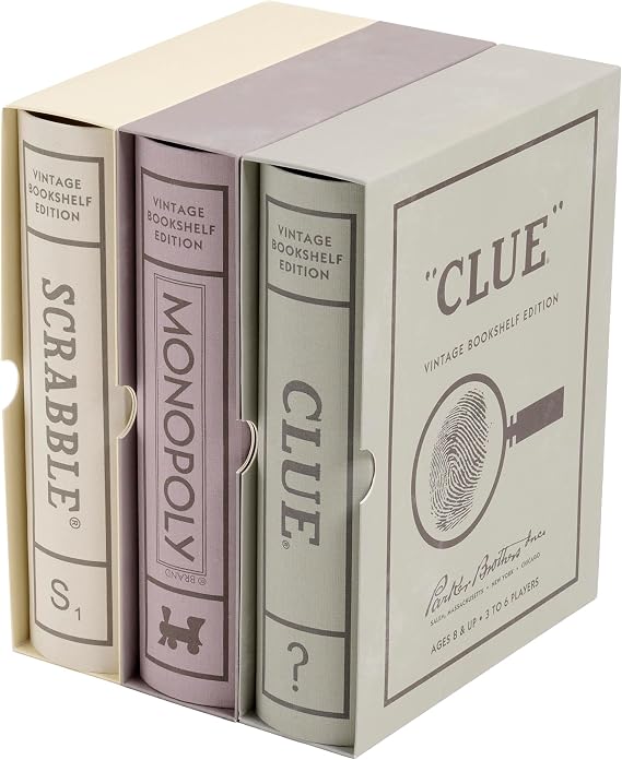 Scrabble Monopoly Koogu Vintage Board Game Bookshelf Collection