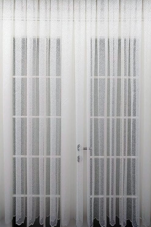 Evdepo Home Broken White Extraforated Pleated Tulle Curtain 220 x 200 cm