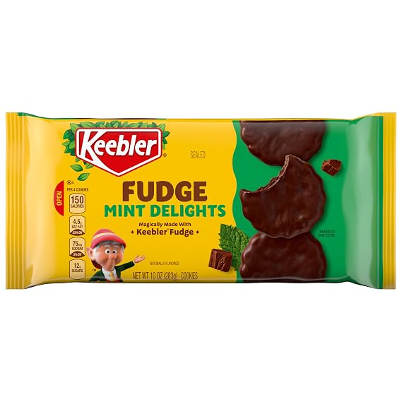 Keebler Fudge Mint Delights, Mint Cookies Dipped in Fudge, 10 Oz