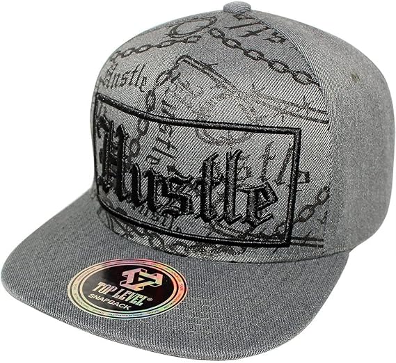 TOP Level Men's Adjustable Cotton Snapback Cap 4 (Various Unique Hat Designs Available)