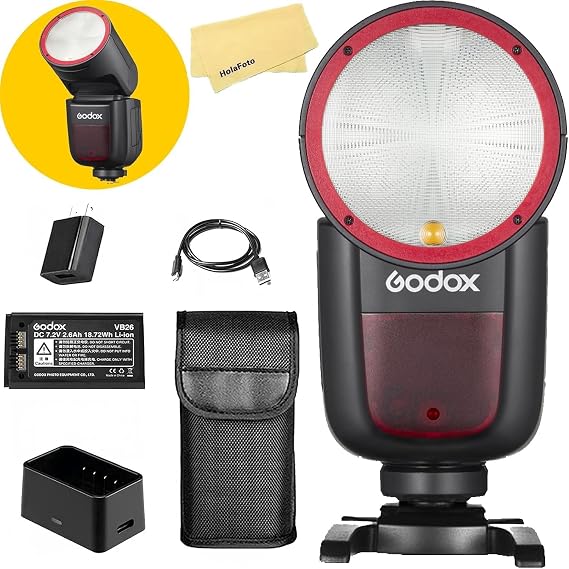 GODOX V1 V1-C V1C Godox Flash for Canon Flash Speedlite | 76Ws 2.4G TTL1/8000 HSS Camera Flash for Canon,480 Full Power Flashes,1.5s Recycle Time,LED Modeling Lamp(USA Version)