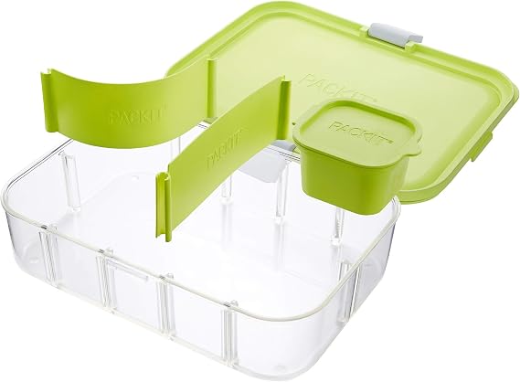 PackIt Flex Bento Food Storage Container for Lunches, Lime Punch
