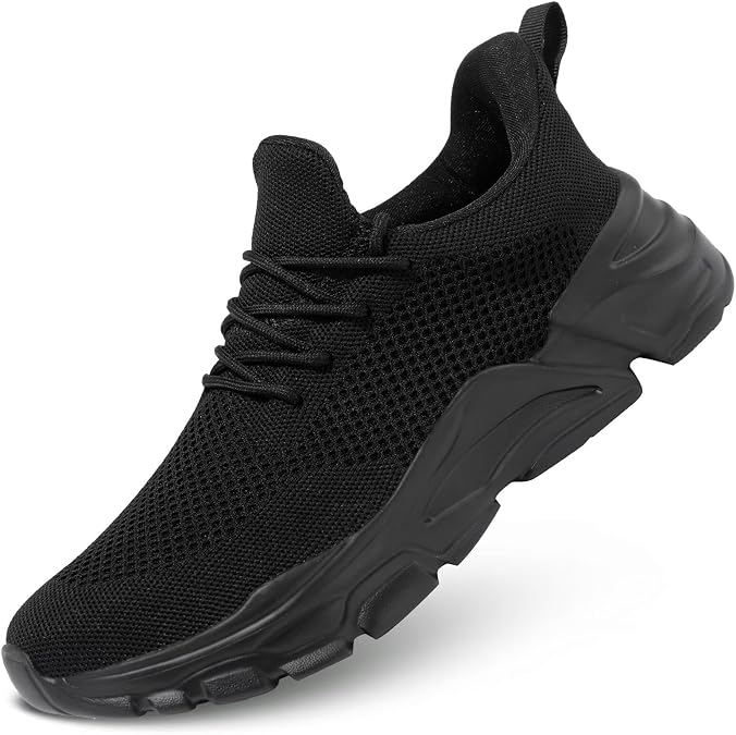 Mens Slip on Walking Shoes Non Slip Breathable Lightweight Sneakers Athletic Tennis Running Shoes for Gym Travel Jogging