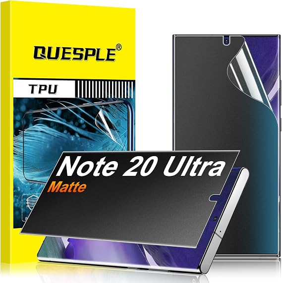 2 Pack for Samsung Galaxy Note 20 Ultra Anti-Glare Matte Privacy Screen Protector 6.8 inch, Smooth and Responsive Touch Flexible EPU Film, [Support Fingerprint Unlock] [Self-Healing] [Not Glass]