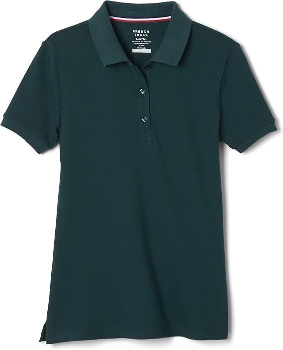 French Toast Women's Cotton Blend Stretch Pique Short Sleeve Polo Shirt