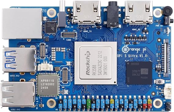 Orange Pi 5 Ultra 8GB/16GB LPDDR5 Rockchip RK3588 8-Core 64-Bit Single Board Computer, Wi-Fi 6E/Bluetooth 5.3/BLE, Development Board Run Linux/Ubuntu/Debian/Android (16GB)