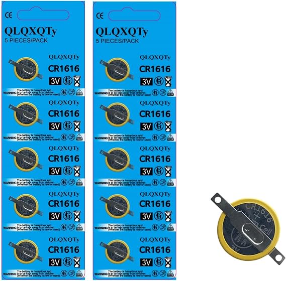 10-Pack CR1616 3V Coin Cell Batteries with Solder Tabs, for Gameboy Game Cartridges