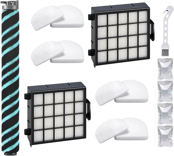 AZ4002 filter Compatible with shark detect pro/Shark Power Detect Upright Vacuum AZ4000 AZ4002 AZ4000C-2HEPA+4Foam&Felt Filters+1Cleaning Brush+4Odor Neutralizer Cartridge+1Main Brush (12pcs) (12 pcs)