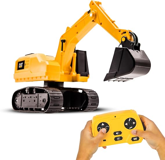 CAT Power Excavator Digger RC Construction for Kids 5+ | 2.4GHz Remote Control Truck Toy, Full-Function Dig, Scoop, Spin & Drive, Realistic Lights & Sounds, USB Rechargeable, Indoor/Outdoor