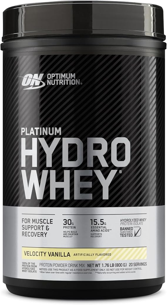 Optimum Nutrition Platinum Hydrowhey Protein Powder, Velocity Vanilla, 2 LB