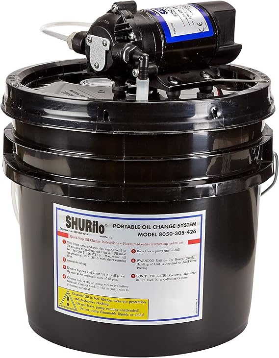 PENTAIR SHURFLO 8050-305-426 Oil Change and Winterizing System | 12V DC Self-Priming Diaphragm Pump for RV Marine Transmission Fluid Antifreeze and Liquid Transfer