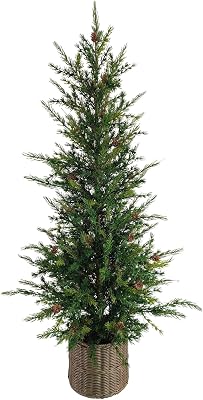 CG Hunter Holiday Collection, Set-of-1 Pine Tree, Premium Artificial Indoor Pine Tree Stands 4 Tall in Pot–Perfect Christmas Decoration