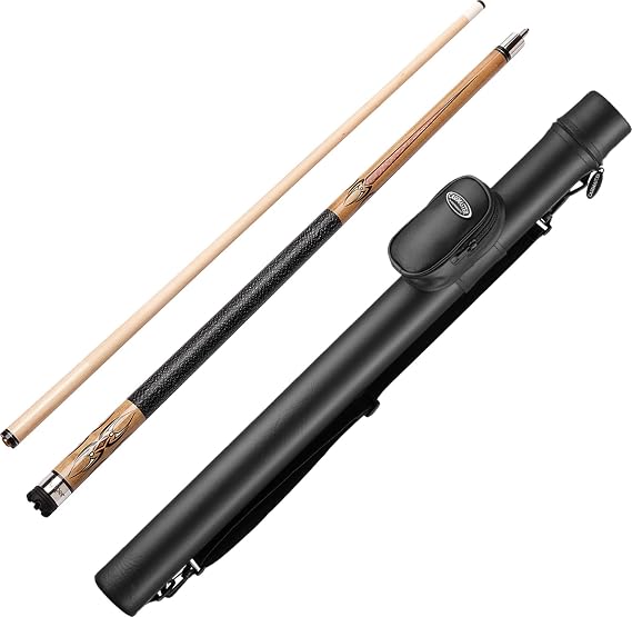 Viper by GLD Products Sinister Series Cue with Black/White Wrap and Brown Stain and Casemaster Q-Vault Supreme Black Cue Case, Muti