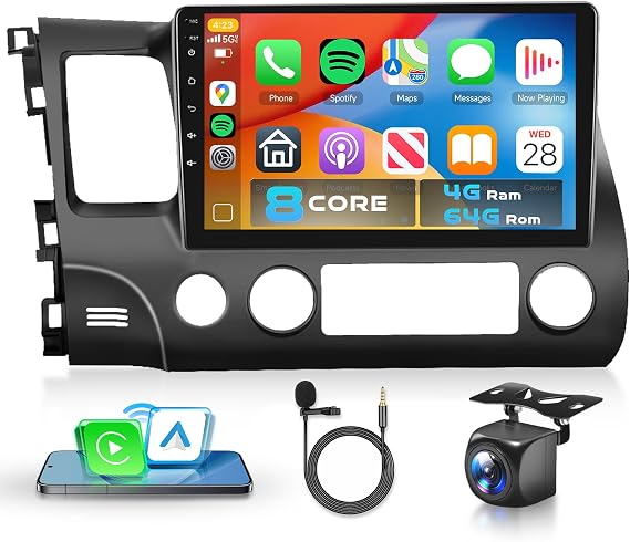 8Core 4G 64G Car Radio for Honda Civic 2006-2011 Stereo Wireless CarPlay
